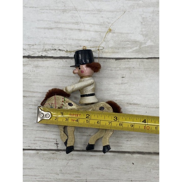 Vintage Toy Soldier Guard on Horse Folk Art Style Wooden Wood Hanging Ornament - Picture 5 of 12